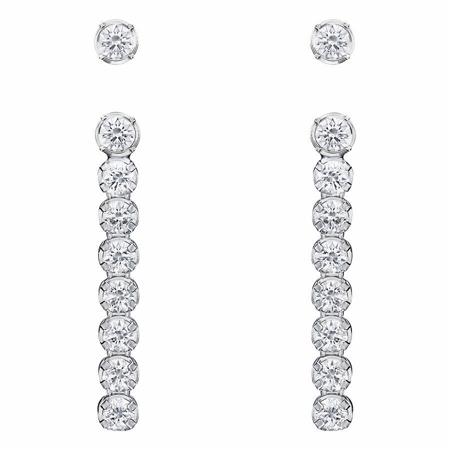 Swarovski Rhodium White Crystal Subtle Drop Earrings