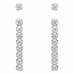 Swarovski Rhodium White Crystal Subtle Drop Earrings