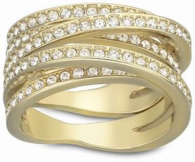 Swarovski Ring Spiral Yellow Gold