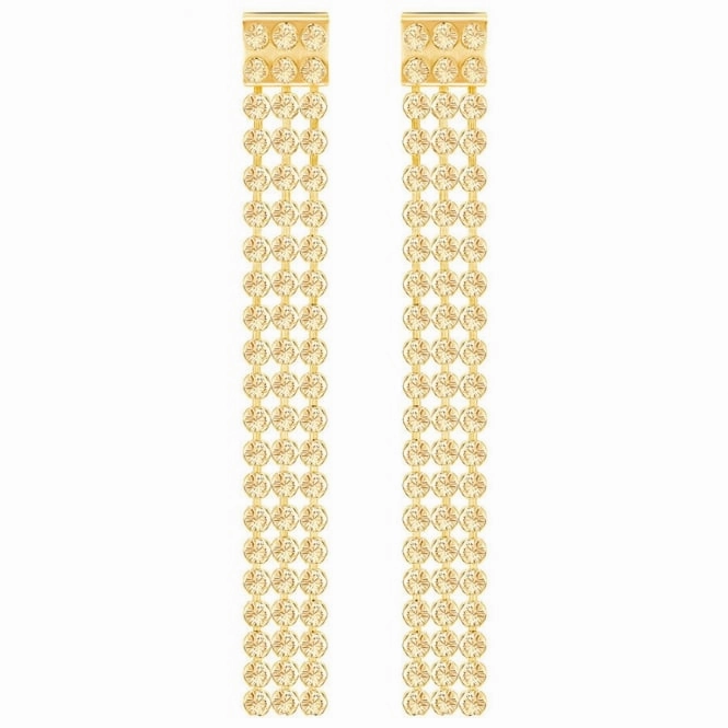 Swarovski Yellow Gold Golden Crystal Fit Long Earrings