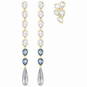 Swarovski Yellow Gold Teal Crystal Gipsy Earring Set D