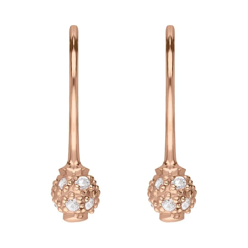 Sylva Rose Gold Plated Sterling Silver Ball Drop Earrings