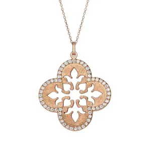 Sylva Rose Gold Plated Sterling Silver Flower Necklace