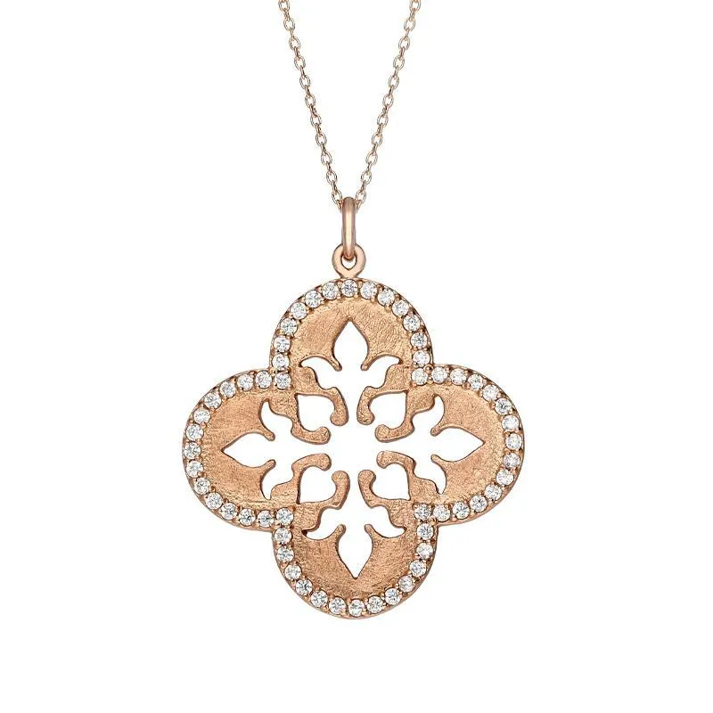 Sylva Rose Gold Plated Sterling Silver Flower Necklace