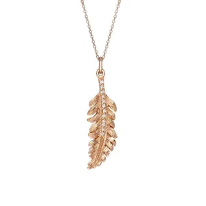 Sylva Rose Gold Plated Sterling Silver Small Feather Necklace