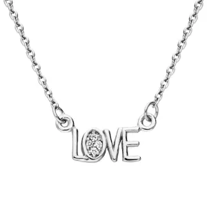 Sylva Sterling Silver Cubic Zirconia 'Love' Necklace
