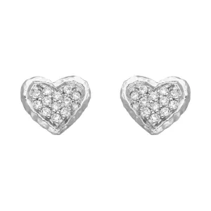 Sylva Sterling Silver Cubic Zirconia Pave Heart Earrings D