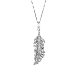 Sylva Sterling Silver Cubic Zirconia Small Feather Necklace