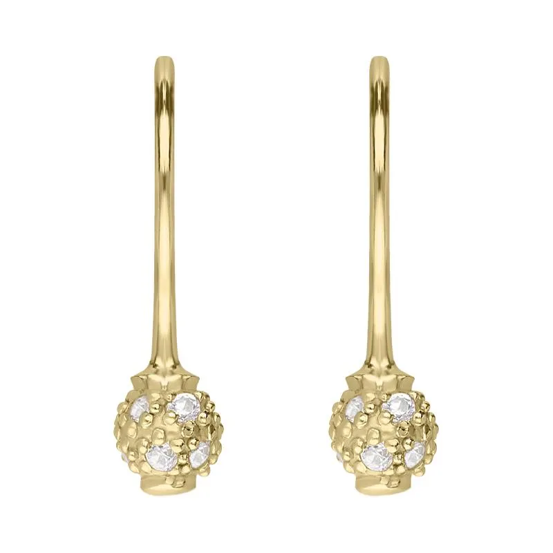 Sylva Yellow Gold Plated Sterling Silver Ball Drop Earrings