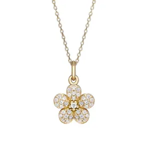 Sylva Yellow Gold Plated Sterling Silver Small Flower Necklace