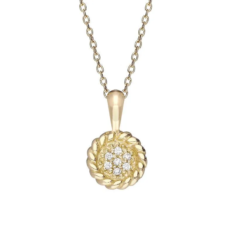 Sylva Yellow Gold Plated Sterling Silver Small Round Necklace