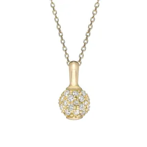 Sylva Yellow Gold Sterling Silver Plated Pave Ball Necklace