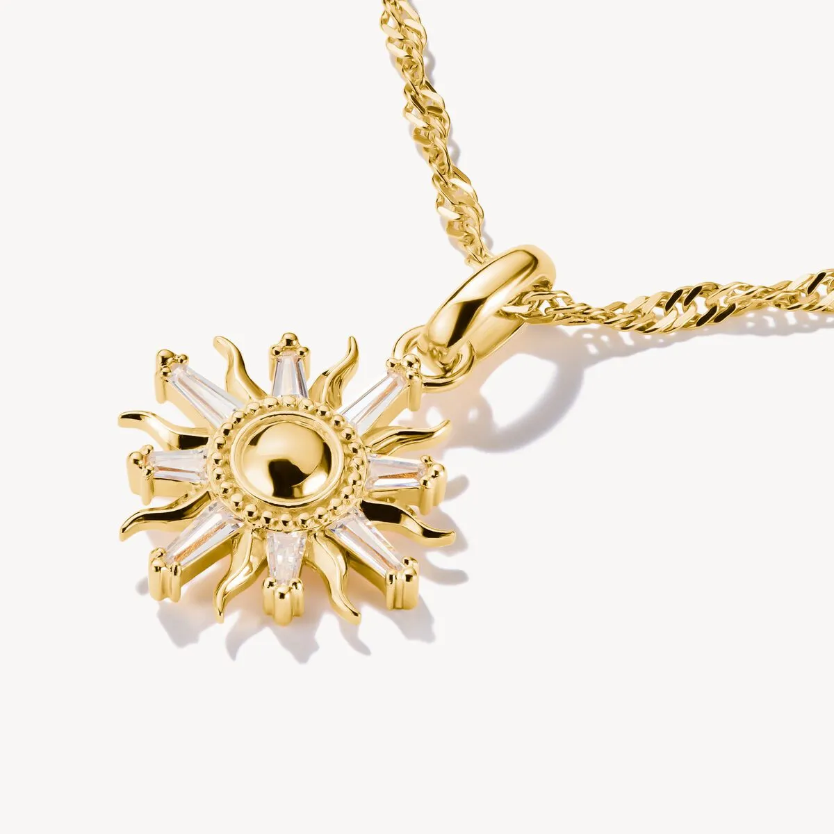 Thomas Sabo 18ct Gold Plated White Zirconia Sun Connect Charm