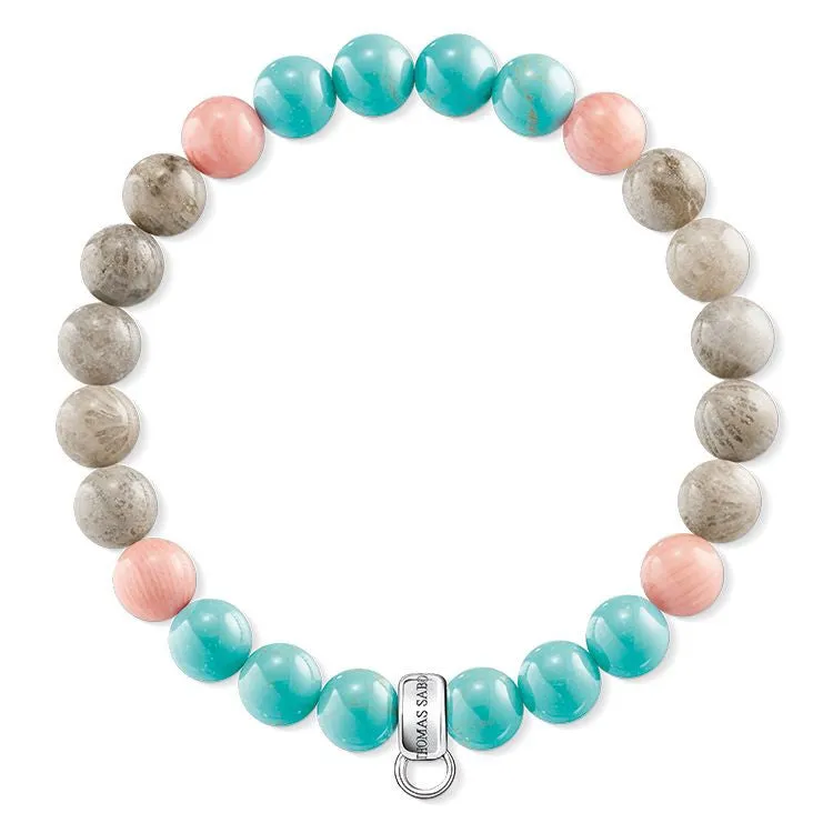 Thomas Sabo Charm Club Bamboo Jasper Turquoise Charm 16.5cm Bracelet