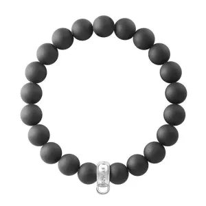 Thomas Sabo Charm Club Black Obsidian Silver Bracelet 18.5cm D