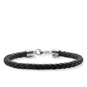 Thomas Sabo Charm Club Silver Black Leather Bracelet D