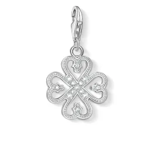 Thomas Sabo Charm Club Silver White Zirconia Cloverleaf Charm