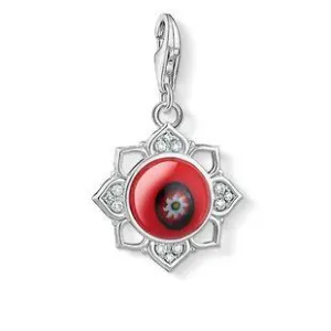 Thomas Sabo Charm Club Silver Zirconia Red Glass Lotus Flower Charm D