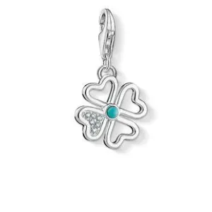 Thomas Sabo Charm Club Silver Zirconia Turquoise Clover Charm