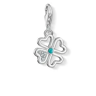 Thomas Sabo Charm Club Silver Zirconia Turquoise Clover Charm