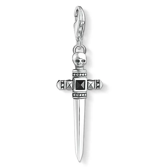 Thomas Sabo Charm Club Sterling Silver Black Agate Sword Pendant