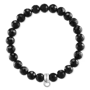 Thomas Sabo Charm Club Sterling Silver Black Obsidian Charm Bracelet 17.5cm