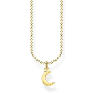 Thomas Sabo Charm Club Sterling Silver Gold Plated Moon Necklace