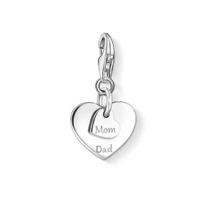 Thomas Sabo Charm Club Sterling Silver Hearts Mom And Dad Charm