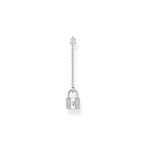 Thomas Sabo Charm Club Sterling Silver Lock Single Drop Earring D