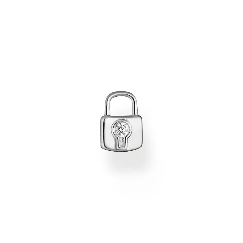 Thomas Sabo Charm Club Sterling Silver Lock Single Stud Earring D