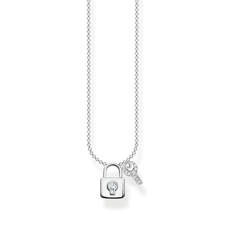 Thomas Sabo Charm Club Sterling Silver Lock With Key Necklace D