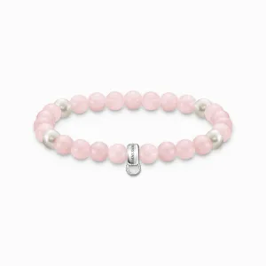 Thomas Sabo Charm Club Sterling Silver Quartz Pearl Pink Bracelet 15.5cm D