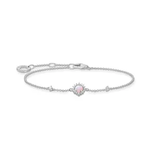 Thomas Sabo Charm Club Sterling Silver Vintage Rose Stone Bracelet