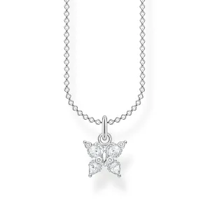 Thomas Sabo Charm Club Sterling Silver White Zirconia Butterfly Necklace D