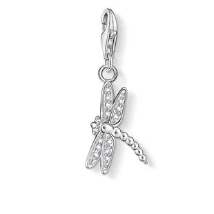 Thomas Sabo Charm Club Sterling Silver White Zirconia Dragonfly Charm