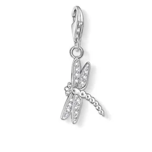Thomas Sabo Charm Club Sterling Silver White Zirconia Dragonfly Charm