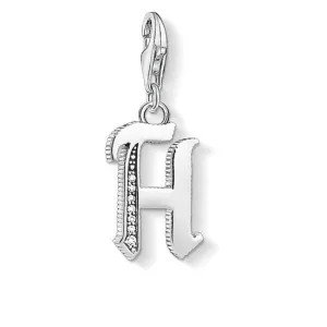 Thomas Sabo Charm Club Sterling Silver White Zirconia Letter H Charm