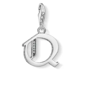 Thomas Sabo Charm Club Sterling Silver White Zirconia Letter Q Charm