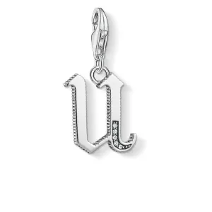 Thomas Sabo Charm Club Sterling Silver White Zirconia Letter U Charm D