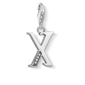 Thomas Sabo Charm Club Sterling Silver White Zirconia Letter X Charm D
