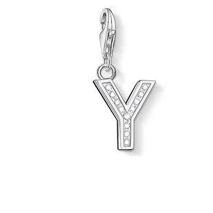 Thomas Sabo Charm Club Sterling Silver White Zirconia Letter Y Charm D