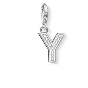 Thomas Sabo Charm Club Sterling Silver White Zirconia Letter Y Charm D