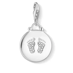 Thomas Sabo Charm Club Sterling Silver Zirconia Baby Footprint Charm