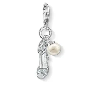 Thomas Sabo Charm Club Sterling Silver Zirconia Pumps With Pearl Charm