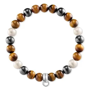 Thomas Sabo Charm Club Tigers Eye Hematite Bracelet 16.5cm
