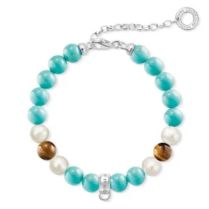 Thomas Sabo Charm Club Turquoise Tigers Eye Pearl Bracelet D