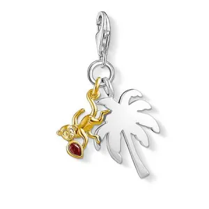 Thomas Sabo Charm Silver Gold Zirconia Palm Tree With Monkey D