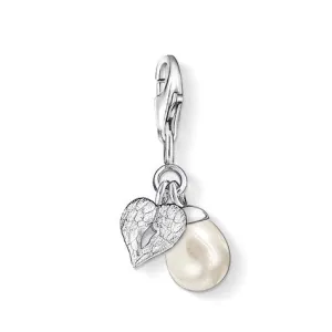 Thomas Sabo Charm  Sterling Silver Club Heart Wings With Pearl