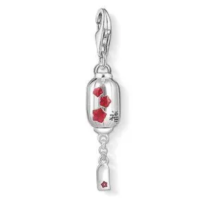 Thomas Sabo Charm Sterling Silver Red And Black Enamel Lantern Charm D