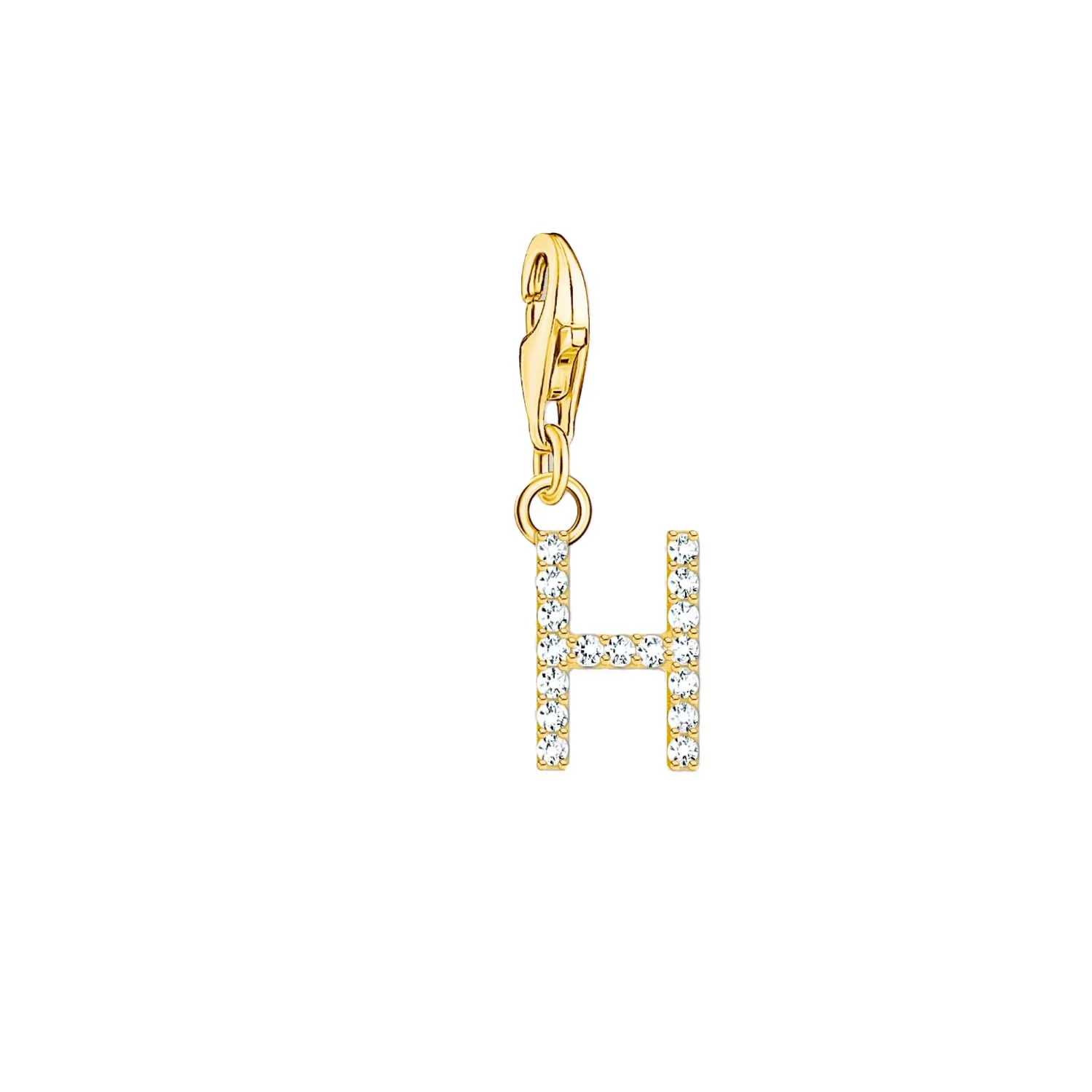 Thomas Sabo Charmista Gold Plated Sterling Silver Letter H Charm Pendant
